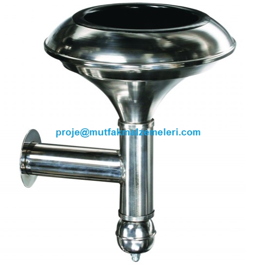 Duvara monte edilen 28 cm çapında paslanmaz çelik küllük, modern tasarımlı ve dayanıklı yapıda