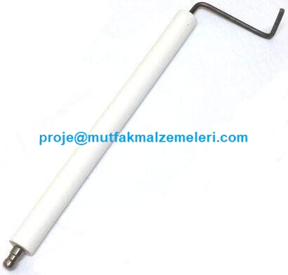 Gazlı Endüstriyel Fırın Çakmak Ateşleme Bujisi:Sanayi tipi fırın parçaları endüstriyel fırın brülörleri pide lahmacun fırını taşları pizza fırını dijital termostatlarından bu gazlı fırınların çakmakla kıvılcım yaparak gazı ateşleme bujisinin porselen ç