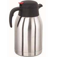 1.5 litre hacimli paslanmaz çelik açık büfe termosu. Çay, kahve ve sıcak su servisleri için mükemmel yalıtım sağlar. Kullanıcı dostu tetikli servis mekanizması sayesinde damlatma yapmaz, toplu tüketim alanlarında hijyenik ve pratik kullanım sunar.