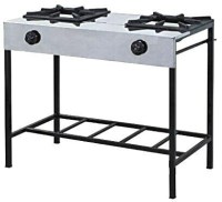 2 ocaklı ayaklı gazlı lokanta ocağı, paslanmaz krom çelik gövdeli ve dayanıklı döküm brülörlü sanayi tipi pişirme ocağı, LPG tüplü lokanta ocağı modeli.