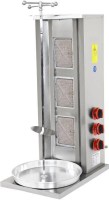 35x24x90 cm ölçülerinde, 3 radyanlı profesyonel döner ocağı. Paslanmaz çelik gövdeli, ayarlanabilir şiş mekanizmalı ve özel seramik taşlı yanış sistemine sahip doğalgazlı döner pişirme makinesi. Verimli ve hijyenik endüstriyel mutfak ekipmanı.