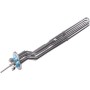 500 tabaklık sanayi tipi bulaşık makineleri için kirece dayanıklı Incolay metal borudan yan yana üçlü demet halinde düz formda bükülerek üretilmiş, dip kısmında yuvarlak sıvama flanşı ve vidalı elektrik bağlantı terminalleri yer alan rezistans görseli.