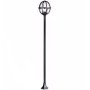 200 cm boyunda siyah demir gövdeli apartman bahçesi ışık direği. Şeffaf akrilik gloplu ve E27 duylu, dış mekan kullanımına uygun modern bahçe aydınlatma armatürü.