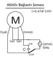 Ayran Makinası Motoru Elektrik Bağlantı Şeması:Ayran soğutucusu motorları nasıl bağlanır;karıştırmalı şerbetlik motorları eletrik bağlantı şeması ayran karıştırma motorunun elektrik bağlantısı nasıl yapılır.MG604-220 VAC-60 Rpm.lik ayran karıştırma motor