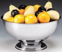 35 cm çapında, 18,5 cm yüksekliğinde, parlak paslanmaz çelikten imal edilmiş derin meyve kabı ve meyvelik görseli. Modern tasarımlı, uzun ömürlü ve gıdaya uygun çelik mutfak sunum ürünü. #paslanmazçelik #meyvelik #sunumürünleri #mutfakdekorasyonu
