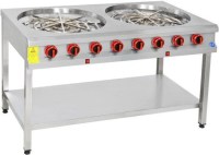 130 cm uzunlukta, paslanmaz çelik gövdeli, 8 brülörlü ve dönme motorlu sistem. Büfe ve pastane tipi, tepsileri döndürerek pişiren gazlı börek ocağı görseli. #BörekOcağı #MutfakEkipmanları