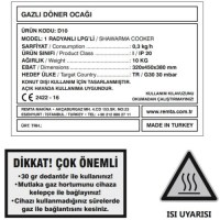 5 radyanlı, paslanmaz çelik, 60 kg kapasiteli tüpgazlı sanayi tipi döner ocağı ve profesyonel döner pişirme makinesi.