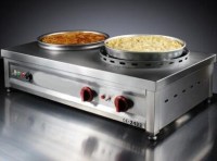 1050x600x250 mm ölçülerinde, paslanmaz gövdeli dönerli su böreği ocağı görseli. 2 gözlü (pişirme ve dinlendirme), 40 cm tepsi kapasiteli, emniyet ventilli ve döner tablalı profesyonel gazlı börek ocağı. #BörekOcağı #SuBöreği #MutfakEkipmanları