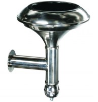 Duvara monte edilen 28 cm çapında paslanmaz çelik küllük, modern tasarımlı ve dayanıklı yapıda