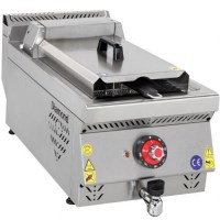 12 Litre Elektrikli Set Üstü Fritöz: 40x70x30 cm ölçülerinde, yağ boşaltma musluklu, paslanmaz çelik gövdeli, 380V sanayi tipi profesyonel fritöz ünitesi. #MutfakEkipmanları #SanayiTipiFritöz