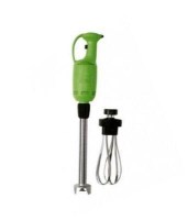 400W gücünde, elektronik hız kontrollü, paslanmaz çelik parçalama bıçağı (40 cm) ve çırpma kolu bulunan, darbeye dayanıklı özel plastik gövdeli endüstriyel el tipi mikser blender seti. 4,1 kg ağırlığında ergonomik tasarım.