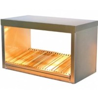 Paslanmaz çelik hamburger dinlendirme ve sıcak tutma ünitesi; 100 cm genişliğinde, 2.1 kW elektrikli ısıtıcı sistemli, fast food restoran tipi ıslak hamburger bekletme makinesi, AHD-01 profesyonel mutfak ekipmanı.