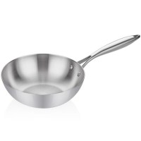 Ayna ve satina parlatma detaylarıyla şık, 201 kalite paslanmaz çelik kulbu ve AG2 alaşım perçinleriyle ömürlük kullanım sunan indüksiyonlu wok tava. 2.54 litrelik hacmi ve 2.6 mm kalınlığıyla her türlü ocakta maksimum verim ve dengeli ısı dağılımı sağlar