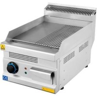 40x70x30 cm paslanmaz çelik gövde, 4,5 kW yüksek güç. Homojen ısı dağılımı sağlayan pişirme yüzeyi, yağ boşaltma çekmecesi ve ayarlanabilir termostat sistemi. Sanayi tipi mutfaklar için dayanıklı ve ergonomik tasarım.