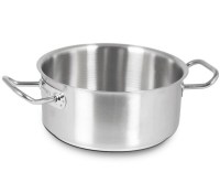Sebze haşlama ve soslar için uygun, 3.6 litrelik kapaksız, dayanıklı paslanmaz çelik sığ tencere.