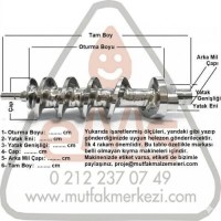 Sanayi tipi kıyma makinesi yedek parçalarından en önemlisi olan et itici helezon (burgu) millerinin teknik özellikleri, oturma boyu, mil çapı ve yatak eni hesaplama yöntemleri. Aşınan kıyma makinesi burgularının tamir, bakım kılavuzu ve satın alma rehber