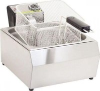 8 litre kapasiteli, paslanmaz çelik gövdeli tekli elektrikli kızartma fritözü. Çıkarılabilir çelik yağ tankı, tutacaklı sepeti, çelik kapağı ve çift termostatlı yangın emniyet sistemine sahip profesyonel set üstü kızartma makinesi.