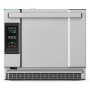 İmalatçısından 600x797x541 mm ölçülerinde, paslanmaz çelik gövdeli profesyonel hızlı pişirme fırını. Dijital kontrol panelli, 460x330 tepsi uyumlu, hem konveksiyonel hem mikrodalga moduna sahip hibrit endüstriyel fırın görseli.