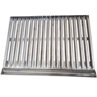 31x47.5 cm pişirme alanına sahip paslanmaz krom çelik barbekü üst ızgarası. Özel oluklu ve yağ kanallı tasarımıyla damlayan yağları toplar, alevlenmeyi engeller. Evde, piknikte ve profesyonel mutfaklarda sağlıklı ve mükemmel ızgara sonuçları sunar.Kalite
