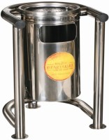 Hava akışı sağlayan ve çöp miktarını göstermeye olanak tanıyan kafes tasarımlı paslanmaz çelik çöp kovası.