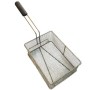 29x21x12 cm boyutlarında, yüksek ısıya dayanıklı paslanmaz telden imal edilmiş endüstriyel patates kızartma sepeti. Ergonomik tutma saplı, derin yağda kızartma yapmaya uygun, sanayi tipi fritözler için profesyonel kızartma teli ve süzgeci modeli.