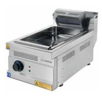 Paslanmaz çelik gövdeli, porselen ısıtıcı elemente sahip profesyonel patates dinlendirme ve hamburger bekletme ünitesi. Set üstü kullanıma uygun, ayarlanabilir ayaklı şık ve dayanıklı endüstriyel mutfak ekipmanı.