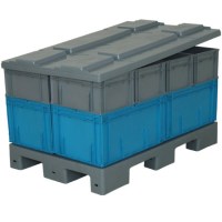810x1220 mm dış ölçülere sahip, sevk ve depolama sırasında yük güvenliğini sağlayan KMS2000 palet kapağı.