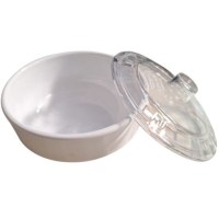 Standart 11 cm iç çaplı şekerlik ve reçellik kaseleriyle tam uyumlu, dayanıklı akrilik malzemeden üretilmiş, şeffaf yapısı sayesinde içindeki gıdayı gösteren yedek şekerlik kapağı görseli.