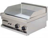 60 cm genişliğinde, 15 mm kalınlığında karbon çelik pleytli, ayna gibi parlayan 20 mikron krom kaplamalı profesyonel elektrikli düz ızgara ünitesi.