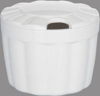 6.5 cm çapında beyaz renkli polikarbon pul biberlik GSE-05 modeli. Restoran ve açık büfeler için uygun, kırılmaya dayanıklı profesyonel mutfak servis ekipmanı görseli.