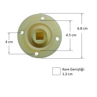 Endüstriyel mutfak tipi soğan makineleriyle uyumlu, aşınmaya dayanıklı polimer plastik bıçak taşıyıcı göbek. Çağdaş marka ve benzer ölçülere sahip makineler için uygun, sağlam yapılı bıçak mili yatağının yakın plan fotoğrafı.