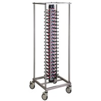 Lüks Saray Model kahvaltı tabağı taşıma arabası, 84 tabak kapasiteli, paslanmaz çelik kasalı, çatal ayaklı sistem.