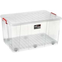 505x790x415 mm ölçülerinde 120 litre tekerlekli gıda saklama kutusu, beyaz polipropilen gövde, hava sızdırmaz kapaklı, un ve şeker gibi erzakların taşınması ve saklanması için uygun endüstriyel saklama kovası.