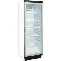 59,5x60x184 cm ölçülerinde, beyaz gövdeli, temperli şeffaf cam kapılı dikey şişe soğutucu. İçerisinde 5 adet beyaz tel rafı ve LED aydınlatması bulunan, yüksek yükleme kapasiteli profesyonel içecek teşhir ve soğutma dolabı.