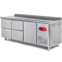 Soğutucu buzdolabı hazırlık buzdolaplarından bu tezgah buzdolabı 2 kapı+2 çekmeceli olup imalatı paslanmaz çelik malzemeden yapılmıştır - Tezgah buzdolabı satış telefonu 0212 2370749