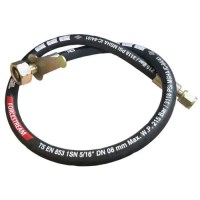 75 cm tüp bağlantı hortumu. Bez örgülü kauçuk yapılı, rekorlu uçlara sahip sanayi tipi domuz kuyruğu hortum. TS EN 853 1SN standartlarında yüksek basınçlı gaz aktarım hortumu ve lpg tüp kollektör bağlantı ekipmanı imalatçısı. sanayi tipi uzun tüp bağlama