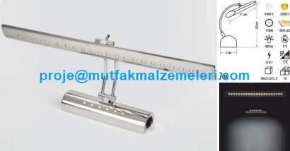 Tablo Aydınlatma Armatürü:Sergilerde evlerde tablo yada resim ışıklandırmalarında dekoratif aydınlatma sağlayan bu tablo aydınlatma armatürü 7 Watt gücünde 220 V elektrik ile çalışıp 595 lümen aydınlatma sağlar - Tablo aydınlatma armatürü satışı 0212 237